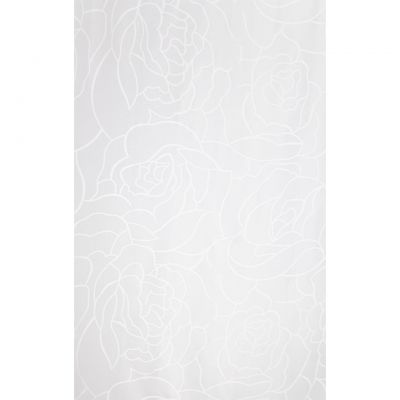 Duschy Roses Line zasłona prysznicowa 200x180 cm biała kontury kwiatów 626-09