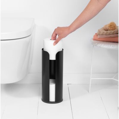 Brabantia ReNew pojemnik na papier toaletowy stojący czarny mat 280504