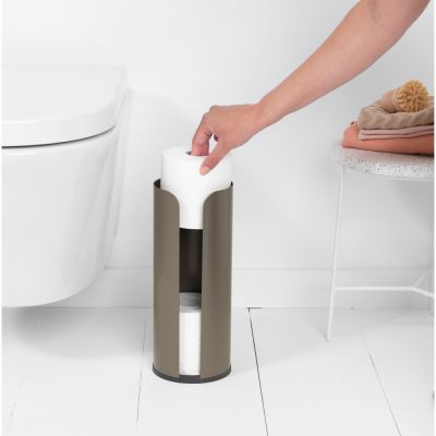 Brabantia ReNew pojemnik na papier toaletowy stojący szary 280542