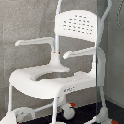 Etac Clean wózek inwalidzki z funkcją toalety biały 80229271