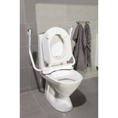 Etac Hi Loo nakładka podwyższająca 10 cm na toaletę z pokrywą i podłokietnikami biała 80301317-2