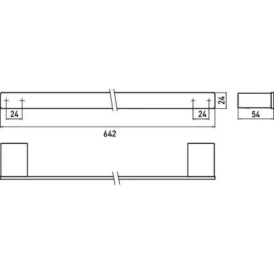 Emco Loft drążek na ręcznik 64,2 cm czarny 056013360