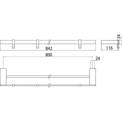 Emco Loft drążek na ręcznik 80 cm podwójny chrom 056100180
