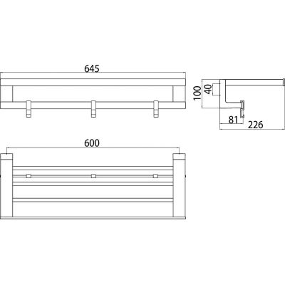 Emco Loft wieszak na ręcznik 60 cm z półką chrom 056800160