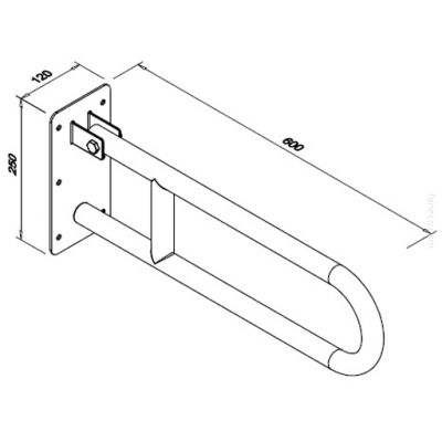 Faneco poręcz uchylna dla niepełnosprawnych 60 cm stal szlachetna mat S32UUWC6SNM