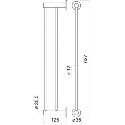 Ferro Smile wieszak na ręcznik podwójny 60 cm chrom ASM10