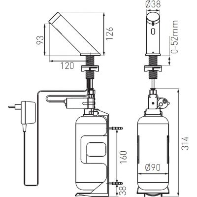 Ferro Mistral Sensor dozownik do mydła elektroniczny 1000 ml chrom BBB112