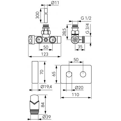 Ferro zestaw termostatyczny chrom ZTT30CR