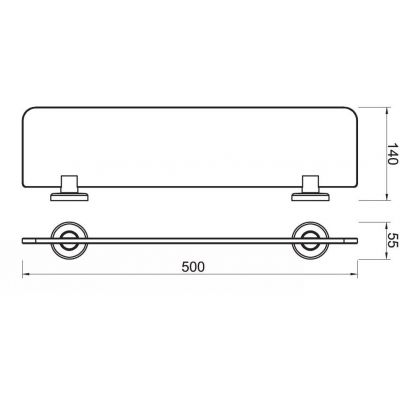 Ferro Smile półka łazienkowa 50 cm chrom ASM13