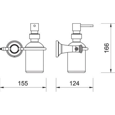 FDesign Lacrima dozownik do mydła ścienny 125 ml stary brąz/szkło mleczne FD6-LRA-16-66