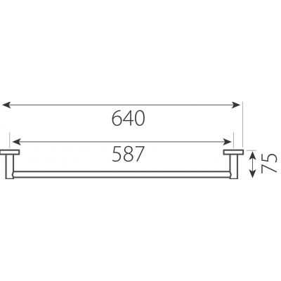 FDesign Meriva wieszak na ręcznik 60 cm drążek pojedynczy chrom FD6-MRV-01-11