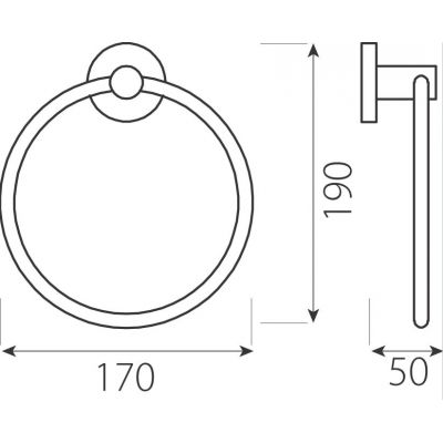 FDesign Meriva wieszak na ręcznik 17 cm okrągły chrom FD6-MRV-05-11