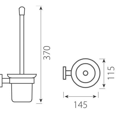 FDesign Meriva szczotka toaletowa ścienna chrom/szkło mleczne FD6-MRV-06-11