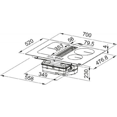 Franke Smart 2gether FSM 709 HI płyta indukcyjna z okapem 70 cm blatowy czarny 340.0678.203