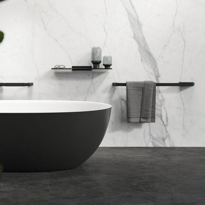 Geesa Shift półka szklana 60 cm efekt czarnego marmuru 919901-06-M6