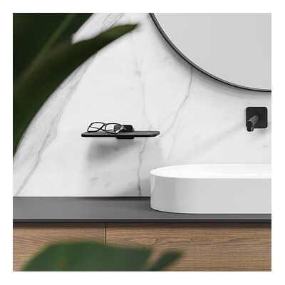 Geesa Shift półka szklana 22 cm efekt czarnego marmuru 919903-06-M6