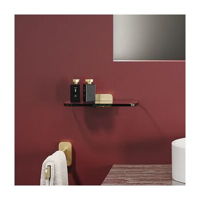 Geesa Shift półka szklana 22 cm szkło przezroczyste/złoto szczotkowane 919903-07