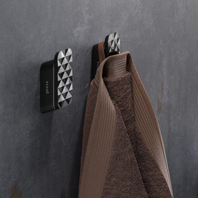 Geesa Shift haczyk na ręcznik czarny metal szczotkowany/romby 919967-09-91