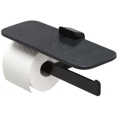 Geesa Shift uchwyt na papier toaletowy podwójny z półką efekt czarnego marmuru 919948-06-M6