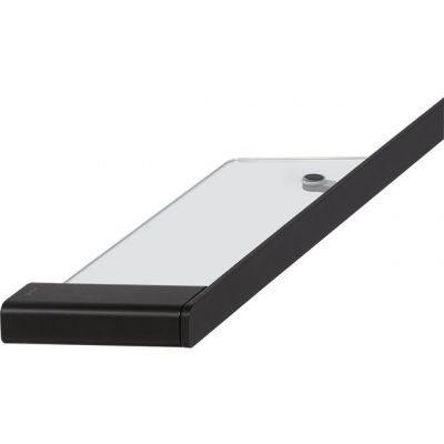 Geesa Shift wieszak na ręcznik 85 cm z półką czarny/szkło przezroczyste 919954-06-850
