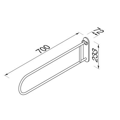 Geesa Comfort & Safety poręcz ścienna 70 cm łukowa chrom 915804-02