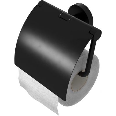 Geesa Nemox Black uchwyt na papier toaletowy z pokrywą czarny 916508-06