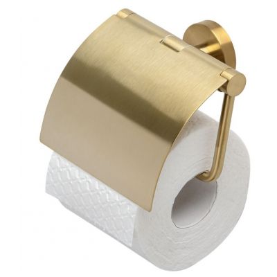 Geesa Nemox Brushed Gold uchwyt na papier toaletowy z pokrywą złoty szczotkowany 916508-07