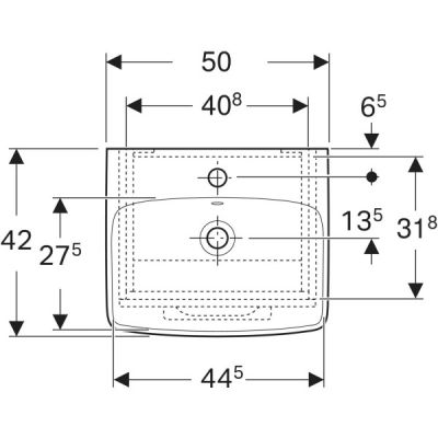 Geberit Selnova Square umywalka z szafką 50 cm białą 502.750.00.1