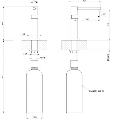 Gessi dozownik do mydła 500 ml chrom 29651.031
