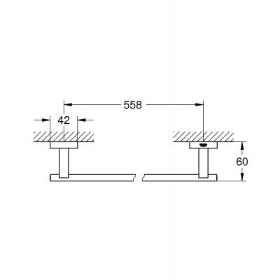 Grohe Essentials Cube drążek na ręcznik Brushed Hard Graphite 40509AL1