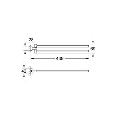 01 Grohe Essentials Cube wieszak na ręcznik 40624000