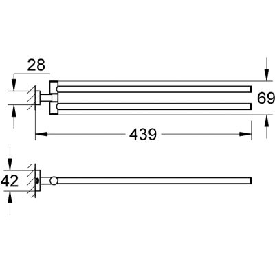 Grohe Essentials Cube wieszak na ręcznik Brushed Hard Graphite 40624AL1
