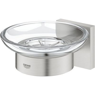 Zestaw Grohe Start Cube mydelniczka ścienna stal nierdzewna i klej montażowy QuickGlue (41096DC0, 41127000)