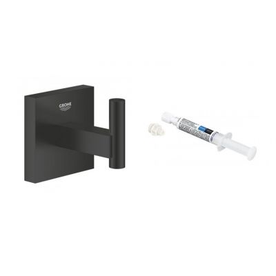Zestaw Grohe Start Cube wieszak na ręcznik czarny i klej montażowy QuickGlue (409612430, 41127000)