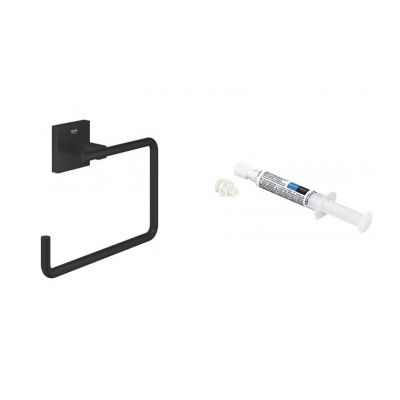 Zestaw Grohe Start Cube wieszak na ręcznik czarny i klej montażowy QuickGlue (409752430, 41127000)