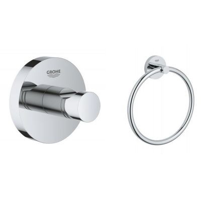 Zestaw Grohe Essentials wieszaki na ręcznik 2 szt chrom (40364001, 40365001)