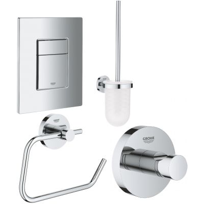 Zestaw Grohe Skate Cosmopolitan przycisk spłukujący z zestawem akcesoriów Essentials chrom (38732000, 40374001,  40364001, 40689001)