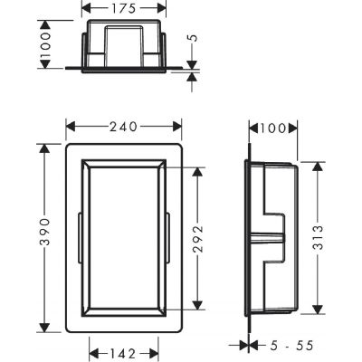 Hansgrohe XtraStoris Original półka wnękowa 39 cm czarna 56057670