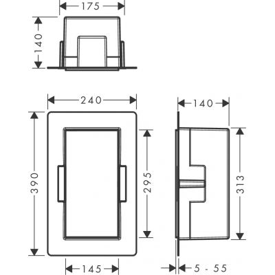 Hansgrohe XtraStoris Rock kosz na śmieci wnękowy 2,5 l stal szlachetna szczotkowana 56063800