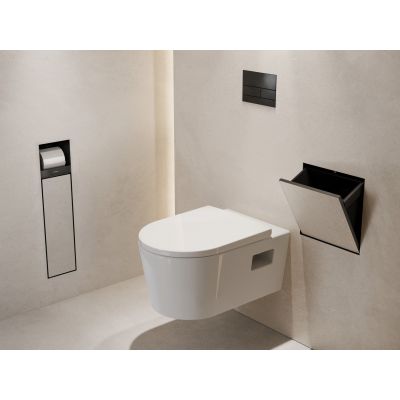 Hansgrohe XtraStoris Rock kosz na śmieci wnękowy 6 l czarny mat 56090670