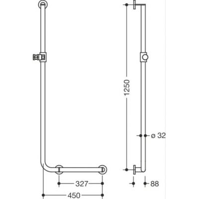 Hewi poręcz ścienna czarny mat 900.33.20060 CV