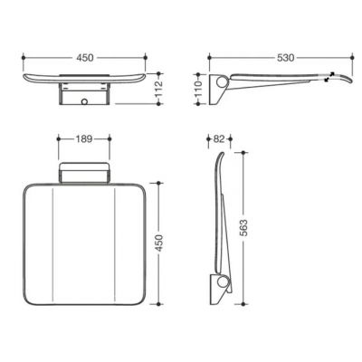 Hewi siedzisko prysznicowe 900.51.40160 ER