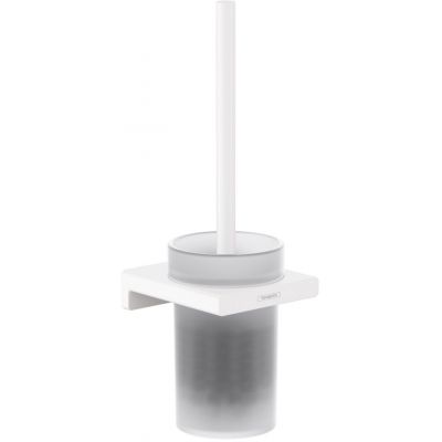 Hansgrohe AddStoris szczotka toaletowa z pojemnikiem ścienna szkło/biały mat 41752700