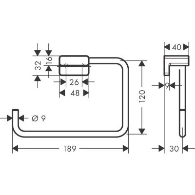 Hansgrohe AddStoris wieszak na ręcznik czarny chrom szczotkowany 41754340