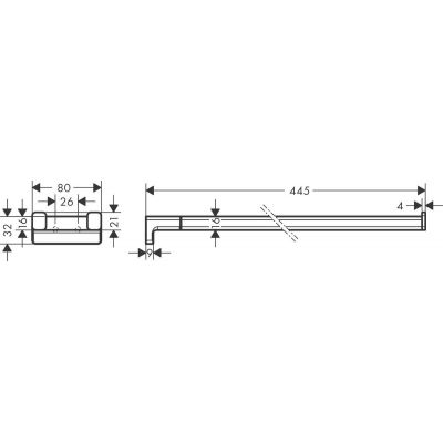 Hansgrohe AddStoris wieszak na ręcznik 44,5 cm podwójny czarny chrom szczotkowany 41770340