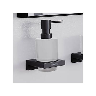 Hansgrohe AddStoris dozownik do mydła 200 ml ścienny szkło/czarny mat 41745670