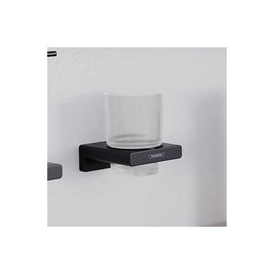 Hansgrohe AddStoris kubek na szczoteczki do zębów ścienny szkło/czarny mat 41749670