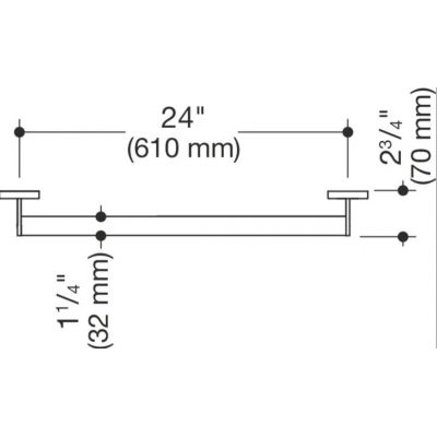 Hewi poręcz ścienna czarna 801.50.220.90