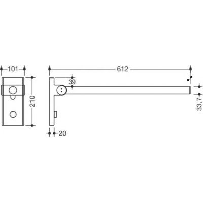 Hewi poręcz ścienna brąz szczotkowany 900.50.40770SV