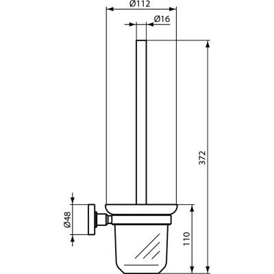 Ideal Standard IOM szczotka toaletowa ścienna chrom/szkło mat A9119AA